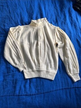 Cream Mock-Neck Women’s Sweater - Classic Pleated Front - Doen